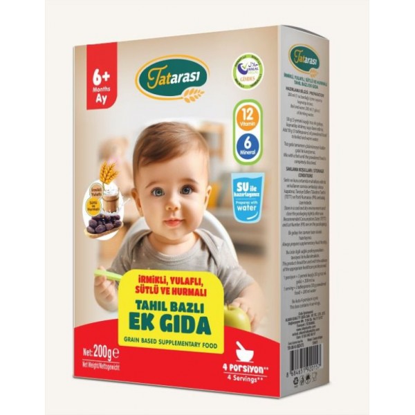 TATARASI İRMİKLİ YULAFLI SÜTLÜ HURMALI EK GIDA 200 Gr TATARASI İRMİKLİ YULAFLI SÜTLÜ HURMALI EK GIDA 200 Gr