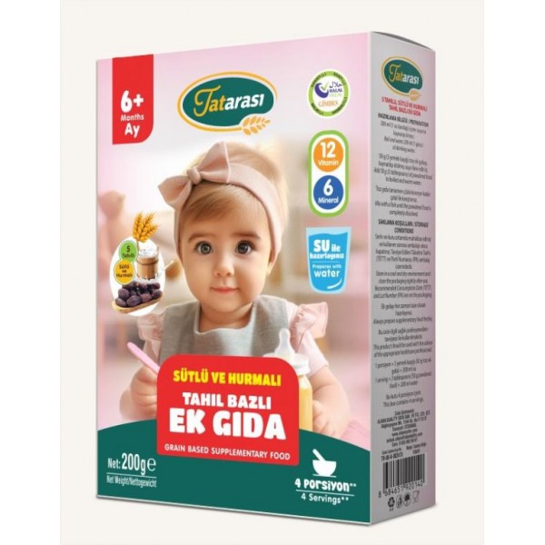 TATARASI 5 TAHILLI SÜTLÜ VE HURMALI EK GIDA 200 Gr TATARASI 5 TAHILLI SÜTLÜ VE HURMALI EK GIDA 200 Gr
